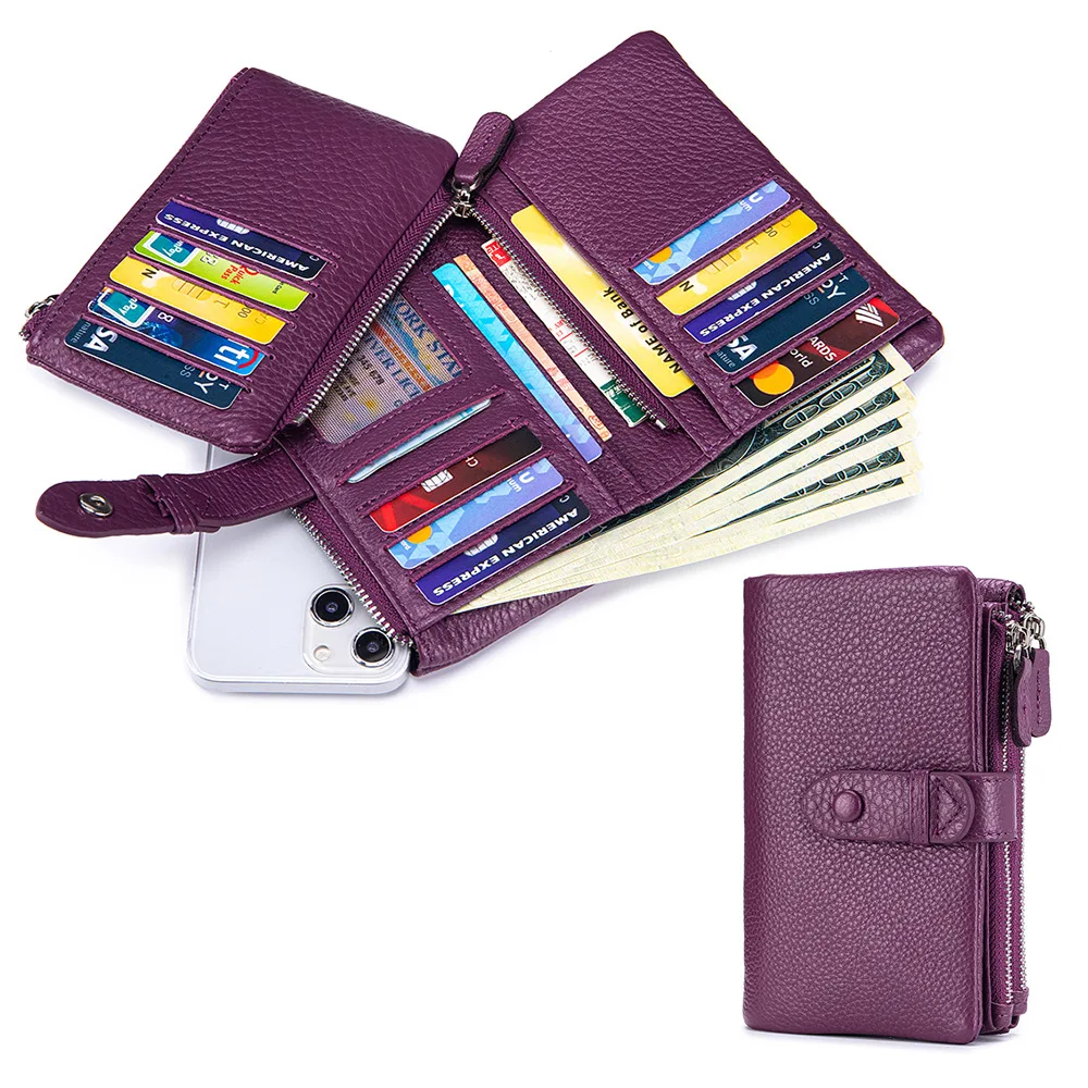 Women's Solid Colour Long Wallet Design Fashion Simple Large Capacity Bag Vintage Classic Wallet