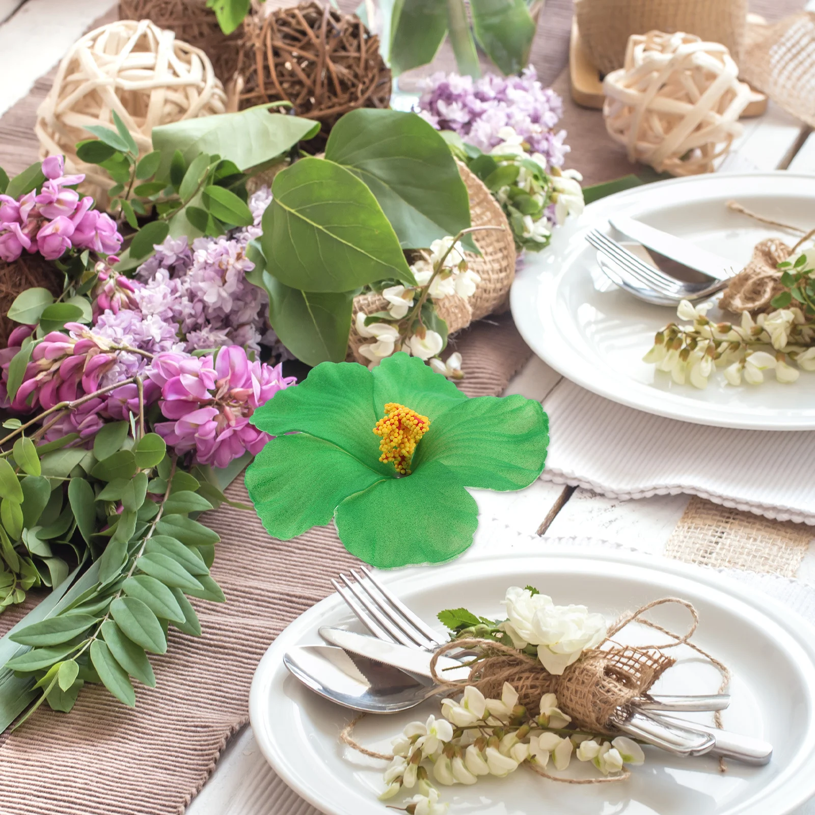 

10pcs Hawaiian Artificial Flowers For Party Decoration Summer Tropical Floral Decor Wedding Photo Props Outdoor Fake Flower