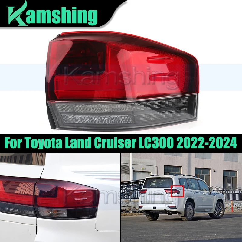 

Car Rear Bumper Taillight For Toyota Land Cruiser LC300 2022-2024 Outer Taillamp Tail Light Brake Light Stop Lamp Reverse Lamp