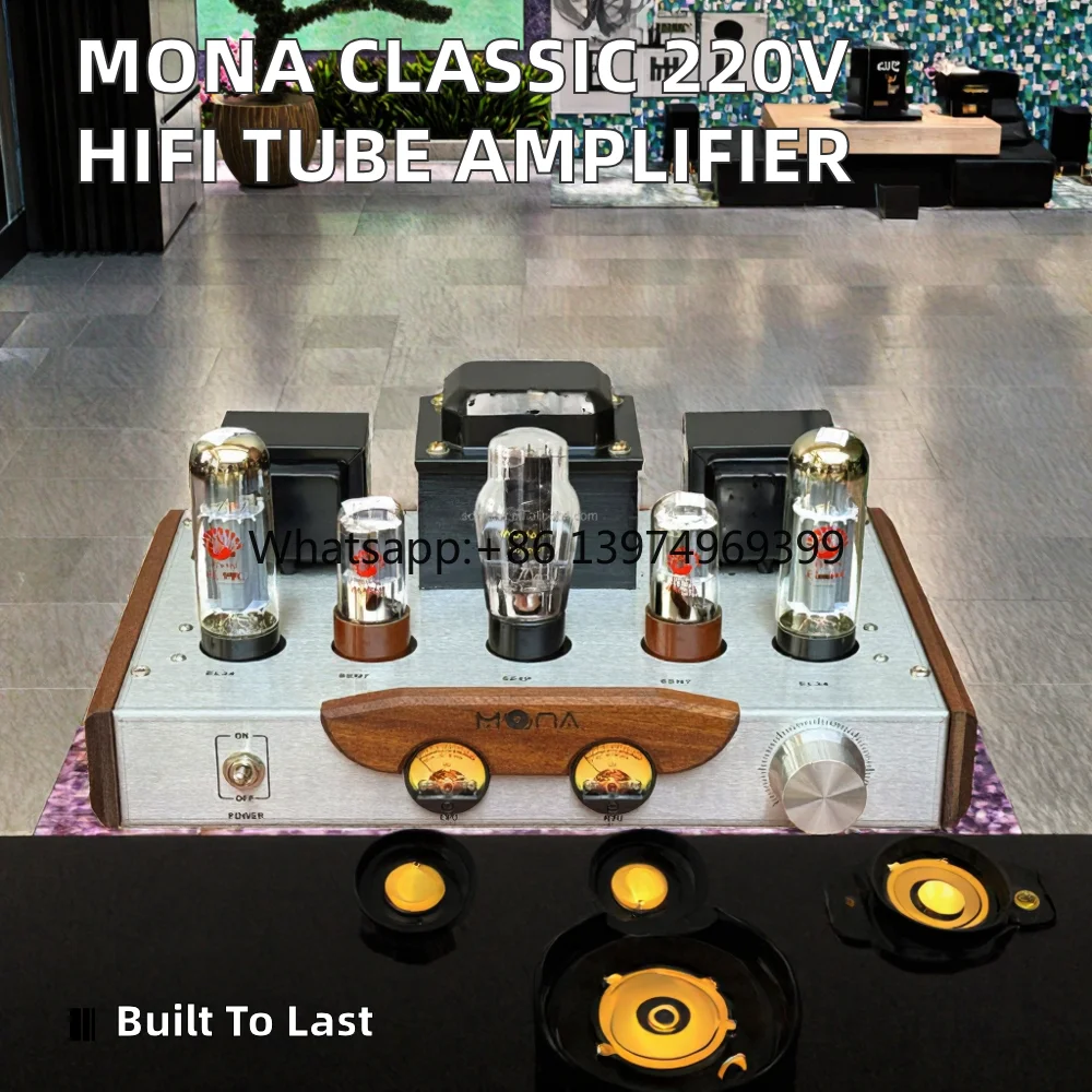 Mona Classic 220V 8W*2 Home HIFI Metal Receiver & Single-Ended Class a GP-EL34 2.0 Tube Amplifier Private Mold