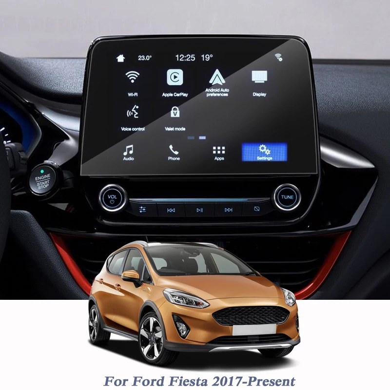 Car Styling Display Film GPS Navigation Screen Glass Protective Film Control of LCD Screen For Ford Fiesta 2017-Present