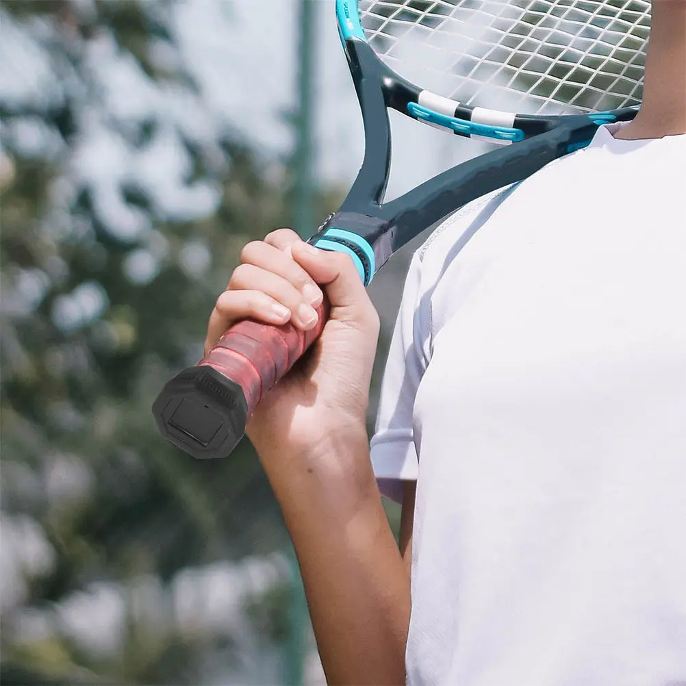 2Pcs Tennis Racket Butt Cap Premium Grade Polymer Comfortable Grip Increased Handling Precision on Installation