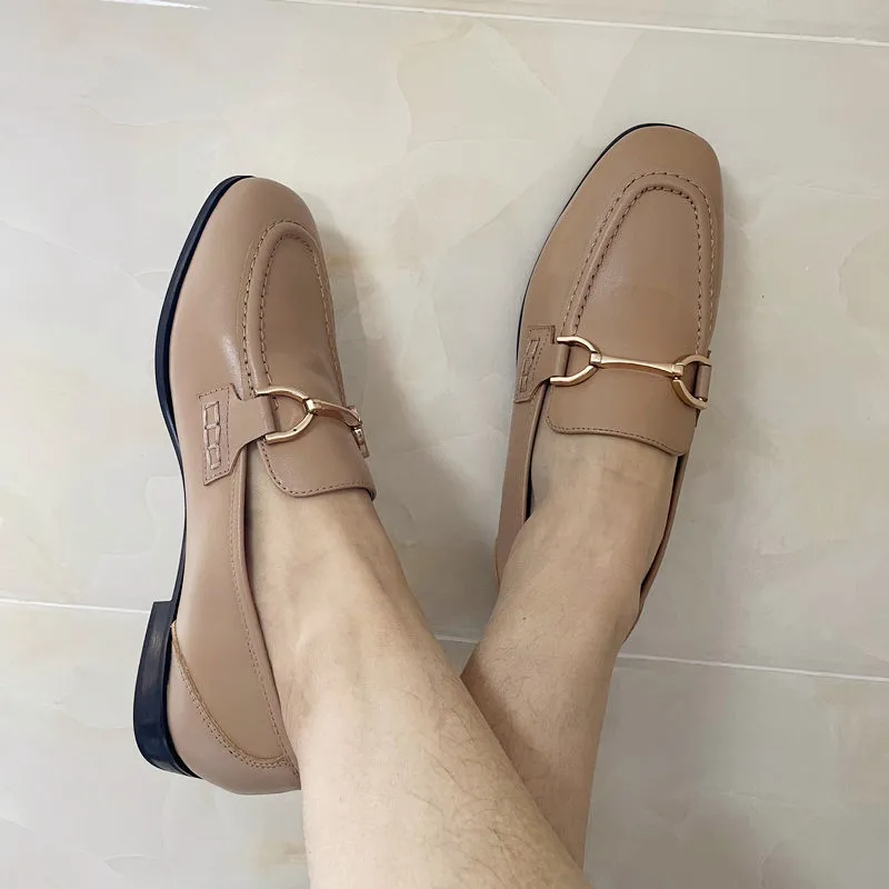 

2023 Spring Autumn Women Casual Luxury Genuine Leather Loafers Slip-On Flats Shoes Size 40 41