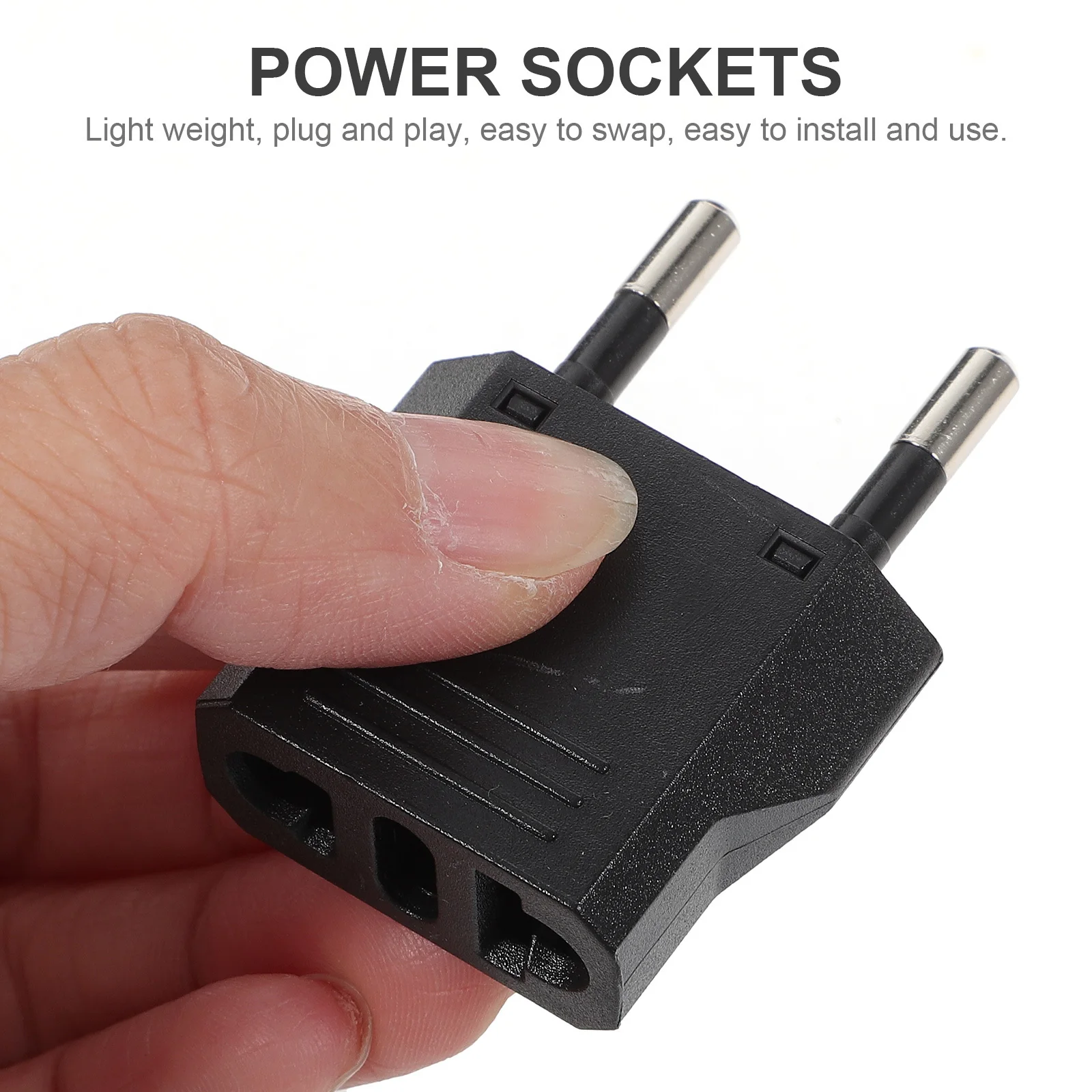 

6pcs Us To Eu Plug Adapter 125-250V Travel Converter Small Power Socket Converter For Home Office Trip Wall Socket