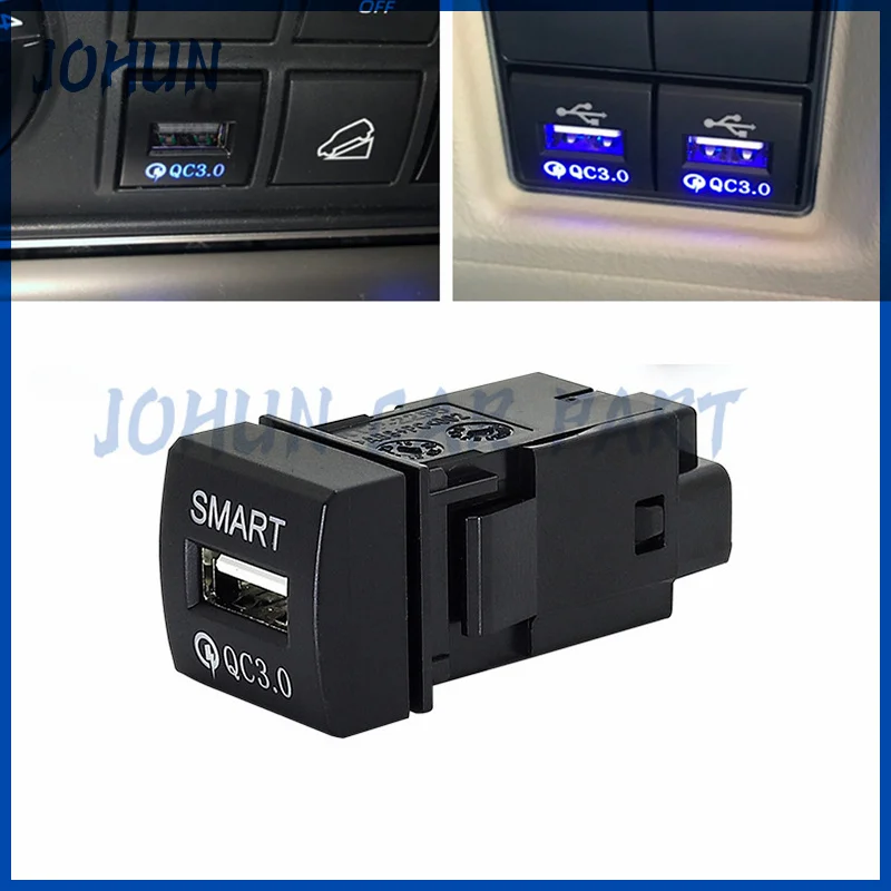 Car Dual QC3.0 TYPE-C PD Quick Charge USB Interface Socket Fast Charger Use For Toyota RAV4 Camry Levin Prado Reiz Corolla