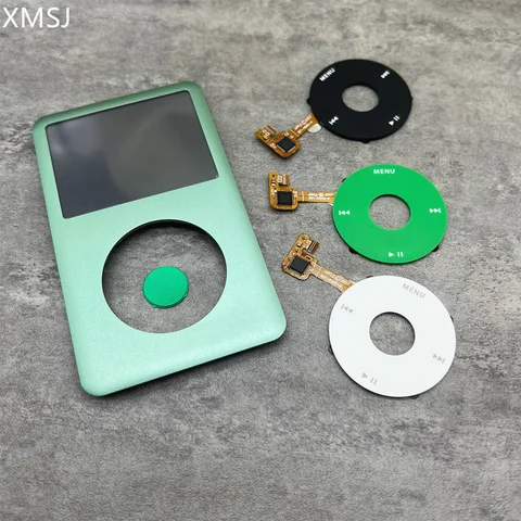 밝은 녹색 전면 하우징 커버 페이스플레이트 케이스 iPod 6th 7th Classic 80GB 120GB 160GB용 다중 색상 ClickWheel 센터 버튼