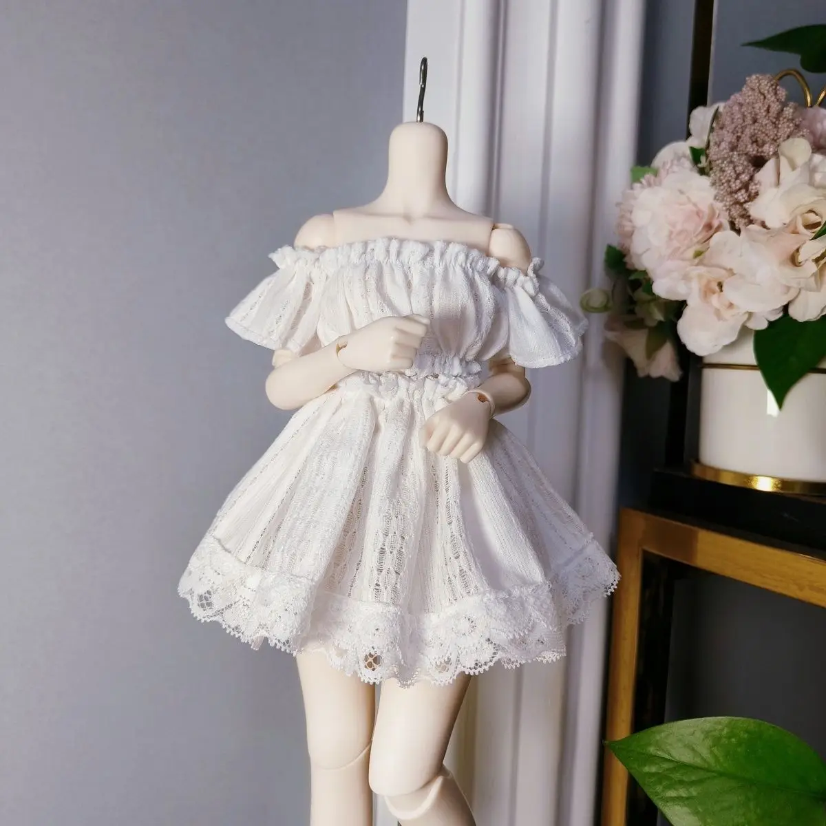 for 1/3 60Cm 1/4 45Cm 1/6 30Cm Bjd Doll Clothes Cute Lace Dress Two-Piece Set Girl Bjd Doll Dress Up Girl's Birthday Gift Kawaii