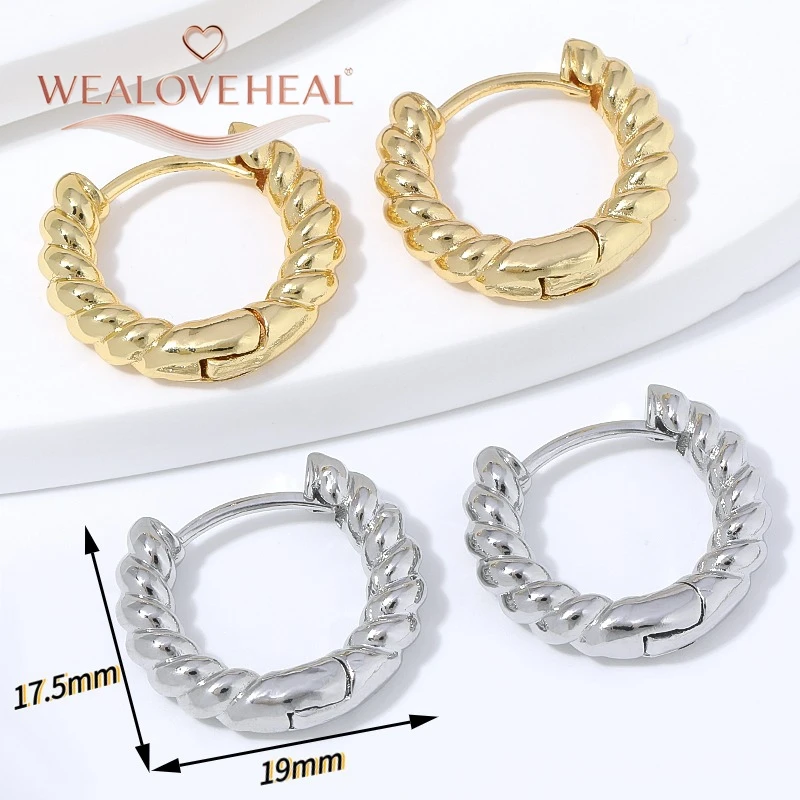 18K vergoldete Twist-Huggie-Ohrringe für Damen, Vintage-Seil-Textur-Creolen, modischer Alltagsschmuck, Valentinstag- und Geburtstagsgeschenk – Detail 17