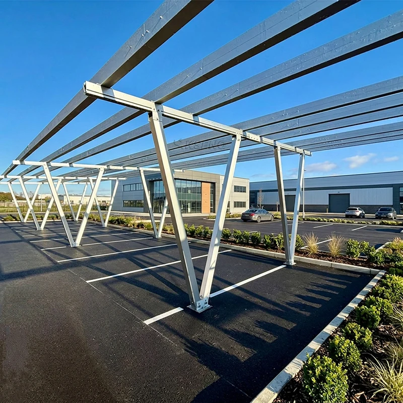 Sustainable Energy Solution Aluminum Solar Carport Parking Lot Solar Canopy for Commercial Parking Areas