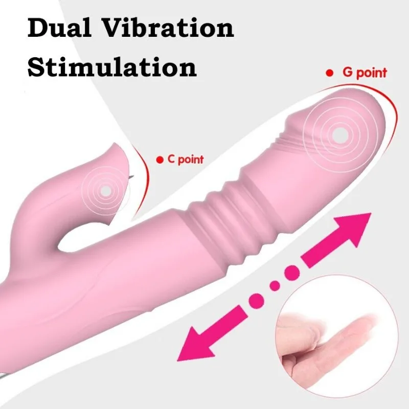 

360 Automatic Heating Vibrators Wireless Vibratorator for Couple Clitoris Tongue Licking Stimulation Rabbit SexToy Masturbator