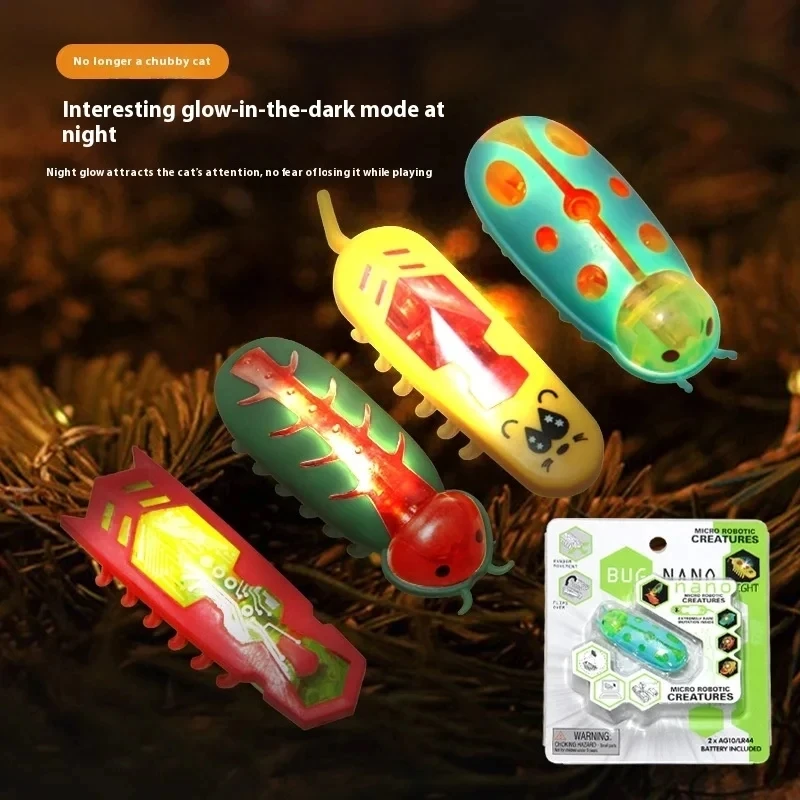 Funny Electric Bugs Catnip Toy Automatic Tunnel Mini Robot Bug Vibration  Insect Toys For Cats Battery Operated Cockroach Ladybug
