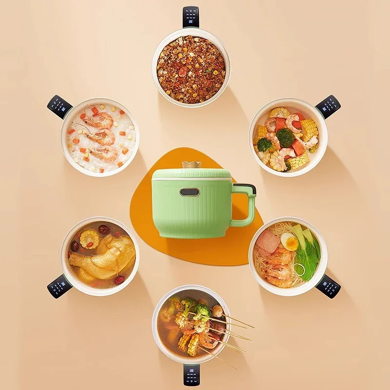 1.5L Portable Electric Rice Cooker Multifunction Hotpot Noodles Pasta Cooking Pot Eggs Frying Pan Soup Stew Boiler Food Steamer