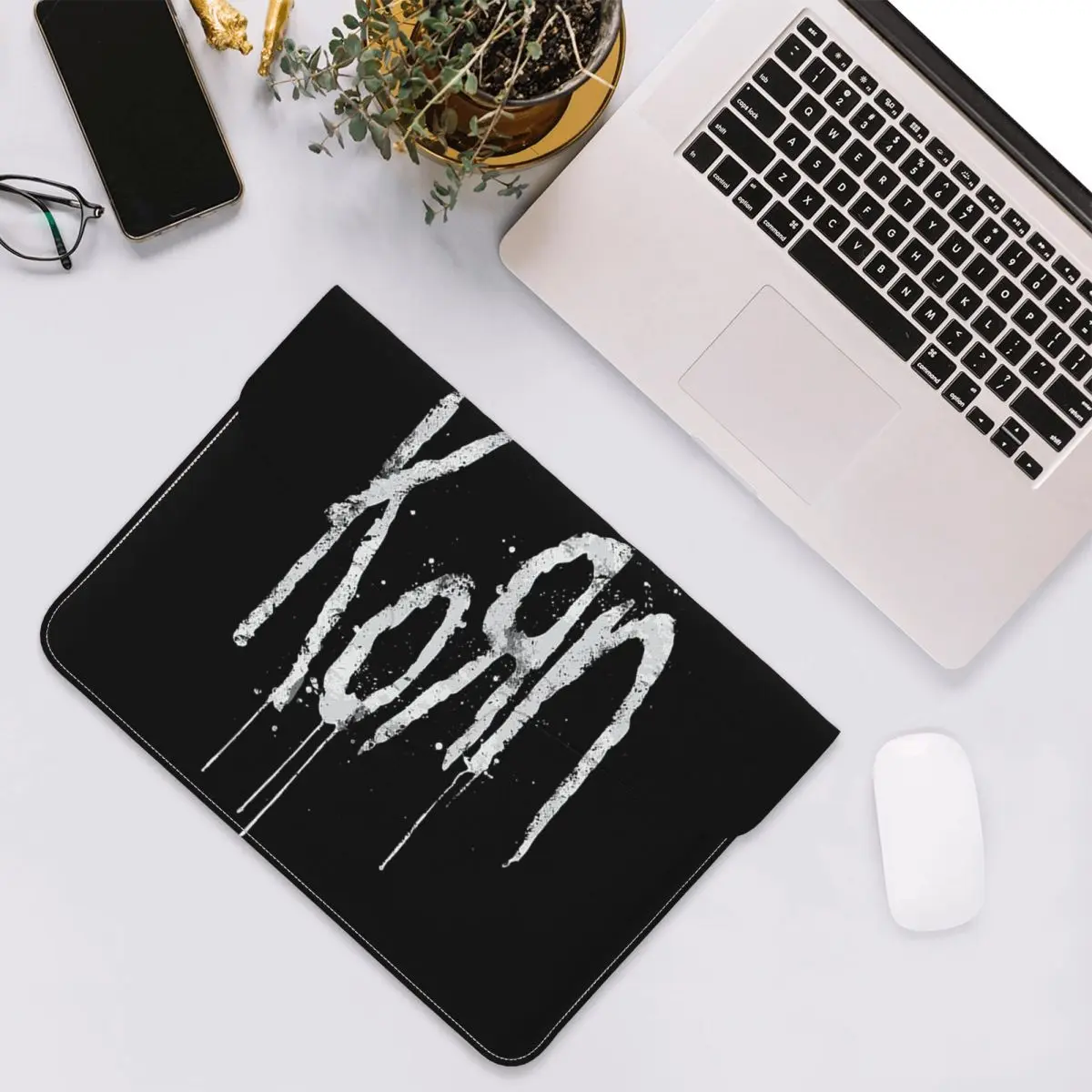 Korn Band Rock Metal Music PU Leather Horizontal Laptop Sleeve Shockproof Soft Lining Notebook Case 13 Inch