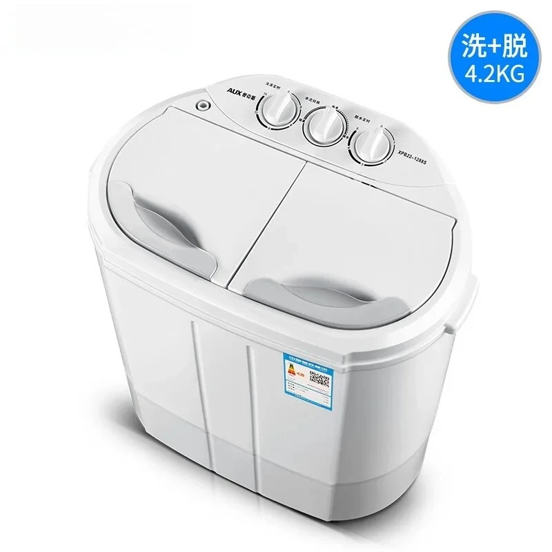 غسالة صغيرة شبه أوتوماتيكية دلو مزدوج 4.2 كجم للأطفال الصغار والأطفال، غسيل يدوي بيونيك 1800 دورة في الدقيقة
