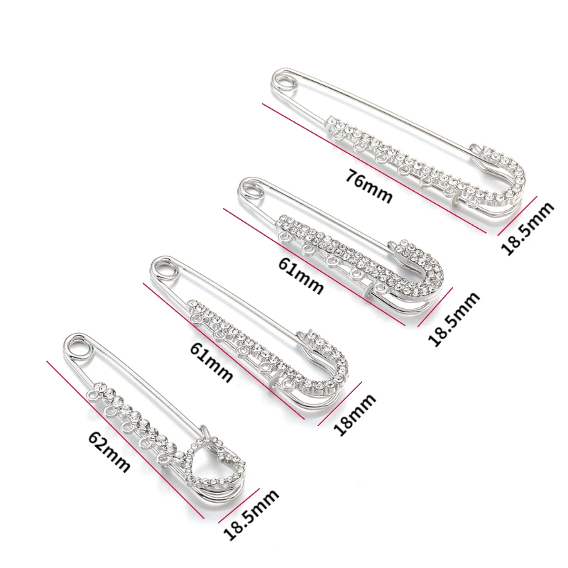 1 قطعة سبائك حجر الراين بروش دبابيس الذهب الفضة اللون السلامة دبابيس ثابتة للملابس الديكور صنع المجوهرات V1033 #2