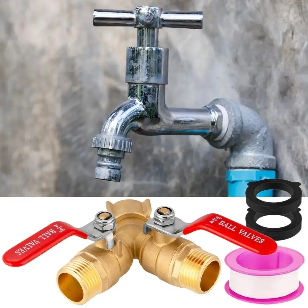 

Hose Splitter 2 Way Heavy Duty Brass Garden Hose Splitter Outdoor Full Flow Hose Splitter Connector,Y Valve 3/4 Inch GHT Thread