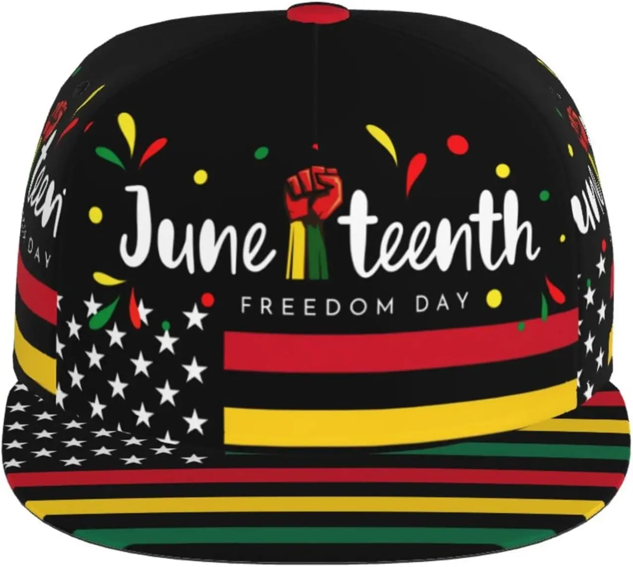 Juneteenth Freedom Day 1865 Snapback Hat for Women Men Adjustable Hip Hop Cap Flat Brim Hat Trucker Hat