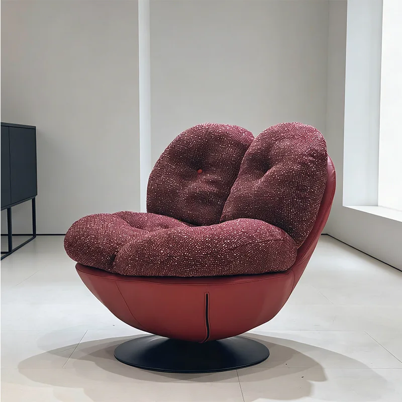 Italian single sofa chair cross-border retro rotating eggshell chair living room balcony comfortable leisure chair sofa single