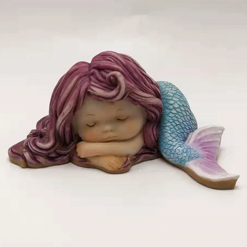 Dreamy Cute Mermaid Silicone Mold for Birthday Cake Decoration DIY Chocolate Sugar Gypsum Candle Making Tool