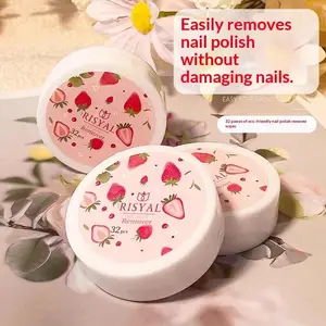 32pcs/Box Disposable Nail Removal Supplies Natural Safe Nail Polish Glue Removal Towel Nail Piece Manicure Tools