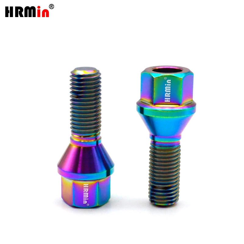 HRMin Gr5チタンホイールボルト チタンボルト 16本/20本 M14x1.5x28mm 