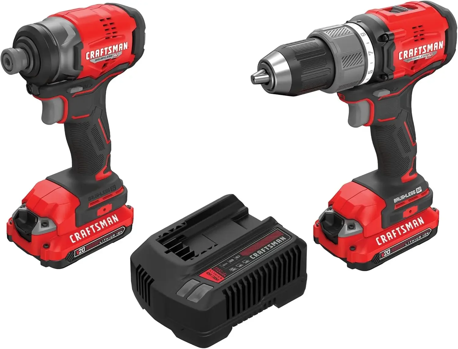 V20 RP Cordless Drill and Impact Driver, Brushless Power Tool Combo Kit, 2 Batteries and Charger Included (CMCK211C2)