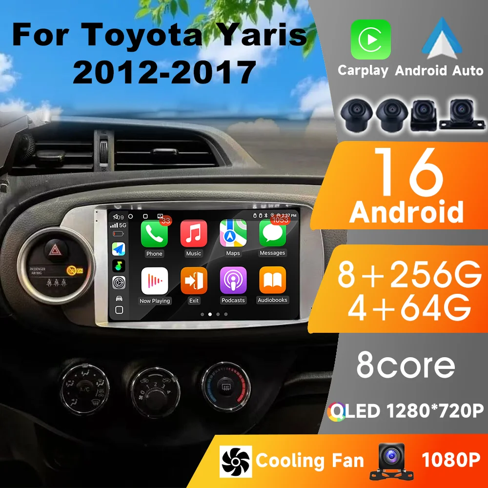 

Car Intellignet Systems For Toyota Yaris 2012 2013 2014 2015 - 2017 Stereo WIFI BT Auto Car Multimedia Player Carplay GPS Radios