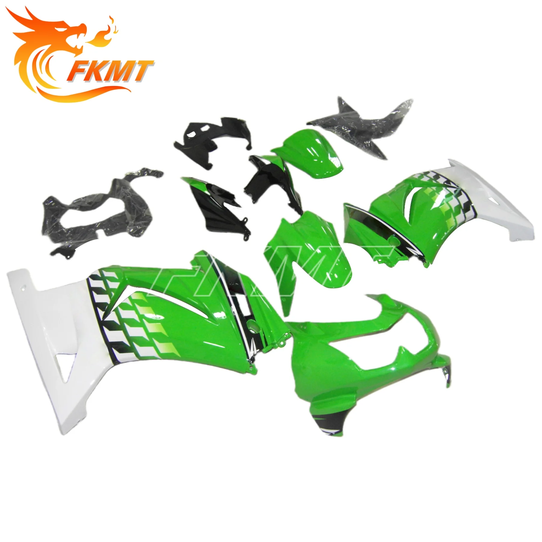Motorcycle Fairings Kit for Kawasaki Ninja ZX250R 2008 2009 2010 2011 2012 EX250R 08-12 Injection Green Black Bodywork Set
