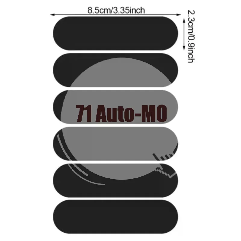 Rectangle Motorcycle Reflective Stickers Invisible Black Simple Waterproof Decals for Helmets Riding Safety