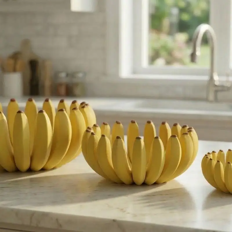 Kreatives Bananenförmiges Aufbewahrungstablett, 3D-Gedrucktes Obsttablett, Haushalts-Snack-Aufbewahrungstablett, Aufbewahrungsbehälter für den Wohnzimmer-Schreibtisch – Detail 3