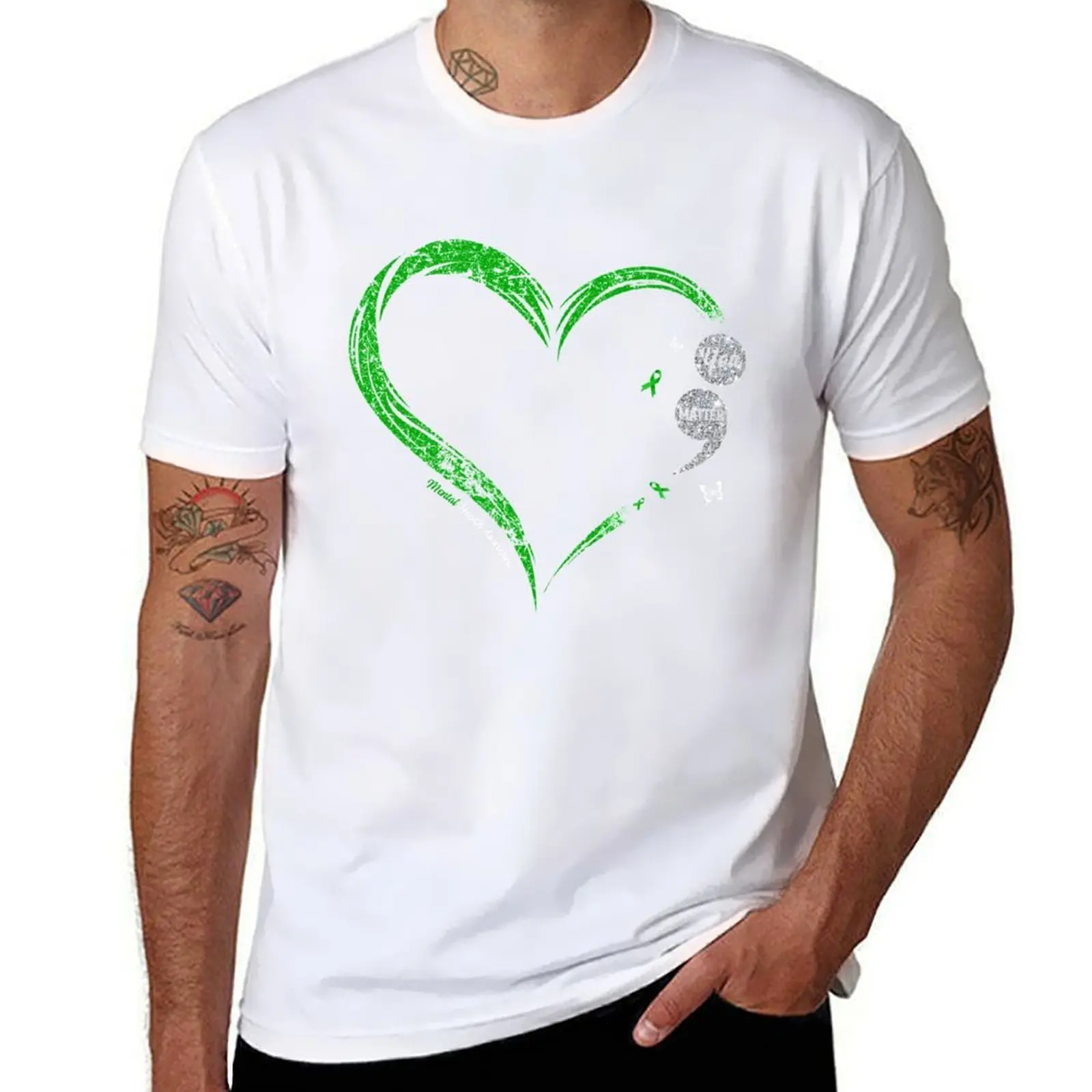

Best Mental Health Illness Heart Birthday Shirt You Matter Ribbon Anxiety Awareness T Shirt T-Shirt t shirt for man T-Shirt