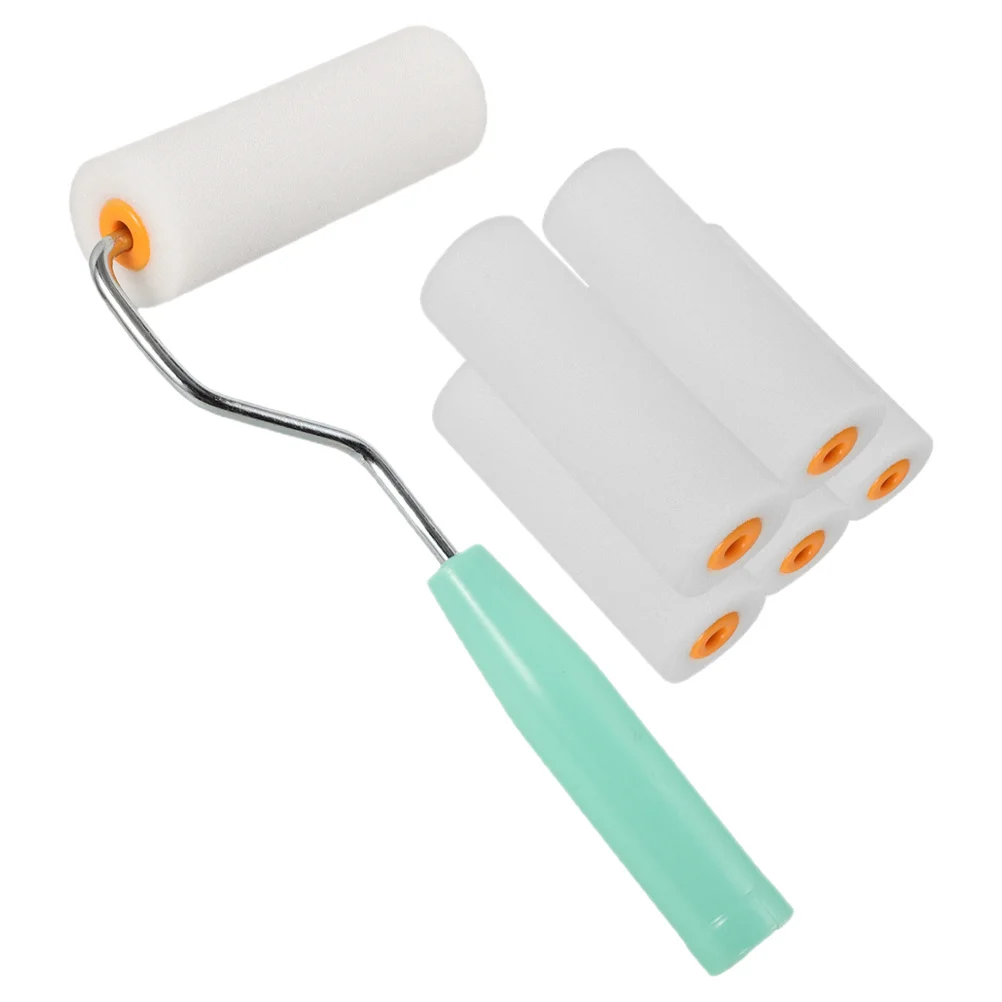 

1 Set Of Compact Paint Roller Brush Small Size For Latex Oil-Based Paints Easy Clean Reusable Plastic Handle Comfortable Grip