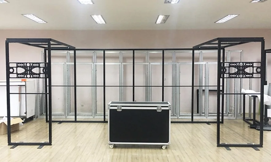 Design modulare per cabina di esposizione fiera di moda con telaio in alluminio trasformabile espandibile da 50 mm