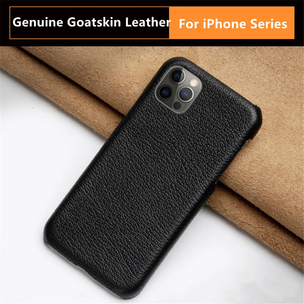 

Тонкий чехол из натуральной овечьей кожи для iPhone 13, 14, 15, 16 Pro Max, деловая задняя крышка