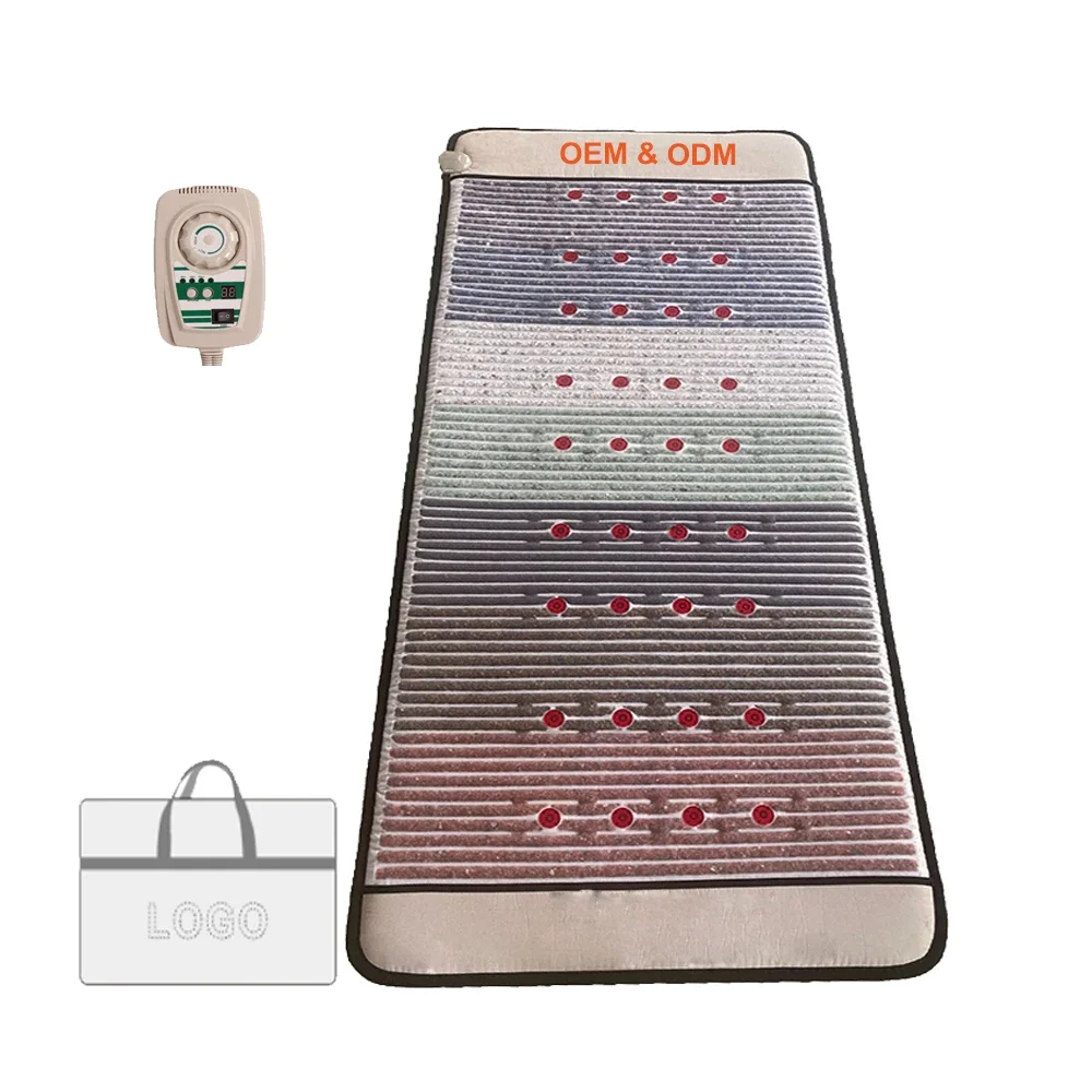 

Health Care Electric Jade Massage Mattress For Body With Infrared Deep Heat Amethyst Rainbow 7 Chakra PEMF Infrared heating pads