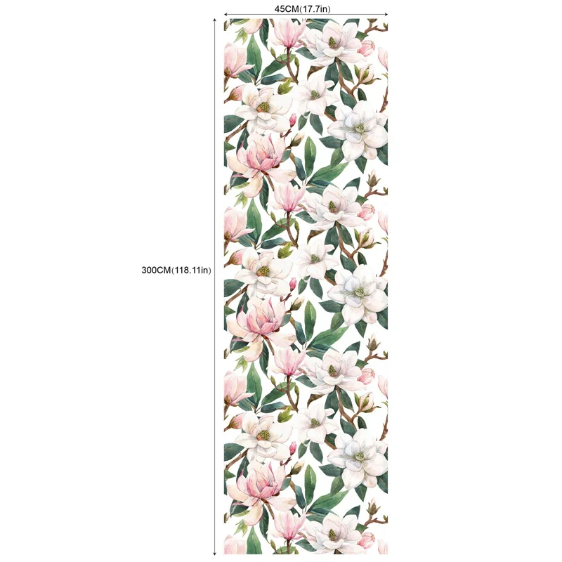 Wallpaper Living Room Bedroom Waterproof Self-adhesive Wall Sticker  Watercolor  Flowers  Plants  Renovation  PVC  Decoration