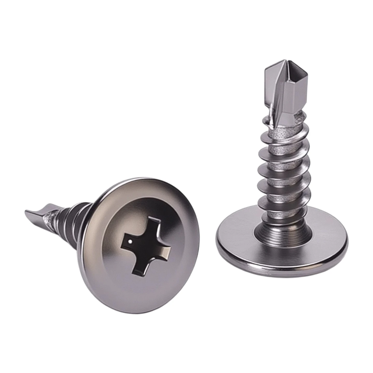 #8 M4.2 410 Edelstahl Blechschrauben Linsenkopf mit Bund Selbstbohrende Schrauben Holz Metall Reparatur Satz 13mm-38mm 50/100Stk