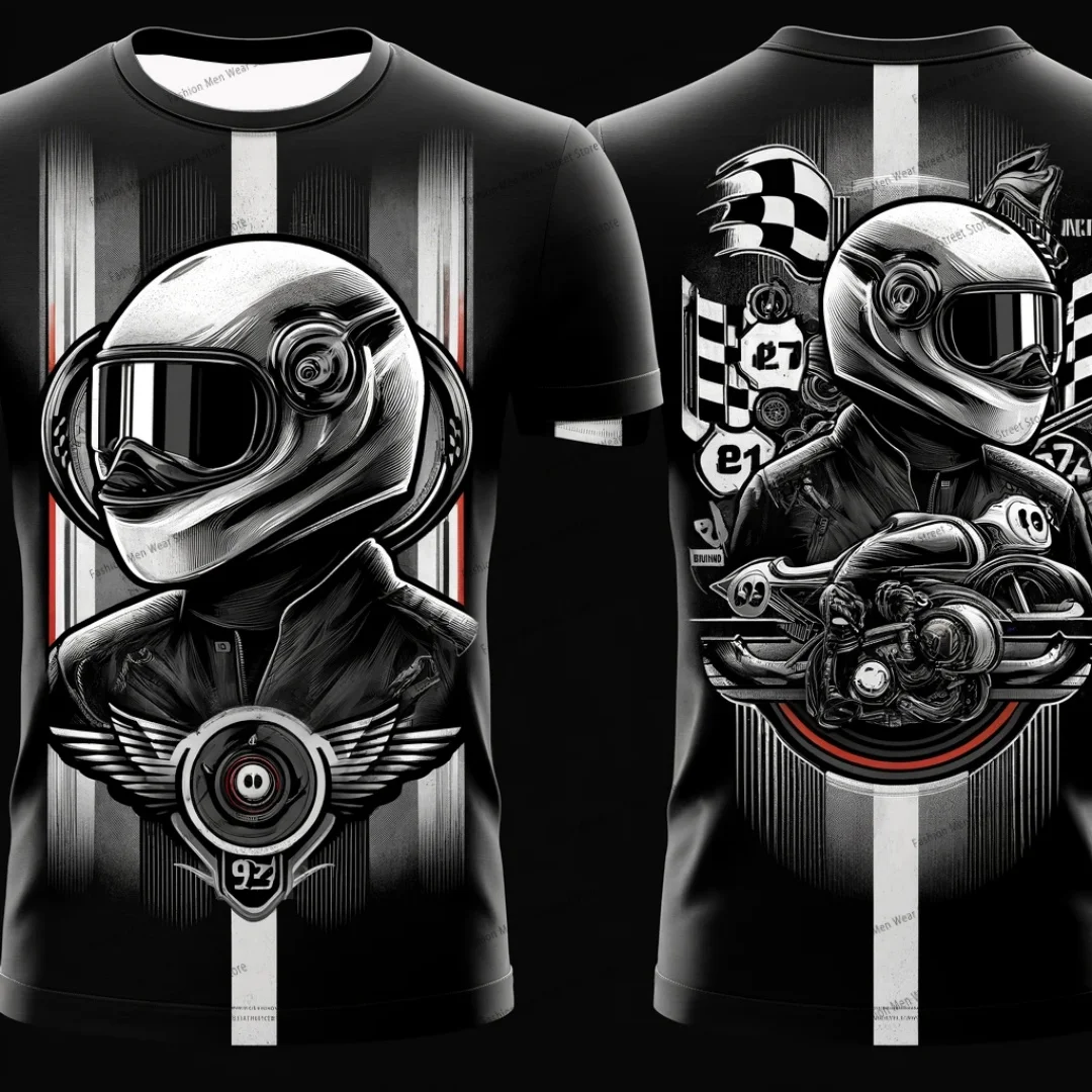 

Футболка в стиле Street Racing — повседневная мужская футболка с коротким рукавом, стоячая с крутым и острым дизайном скорости, мужская футболка y2k