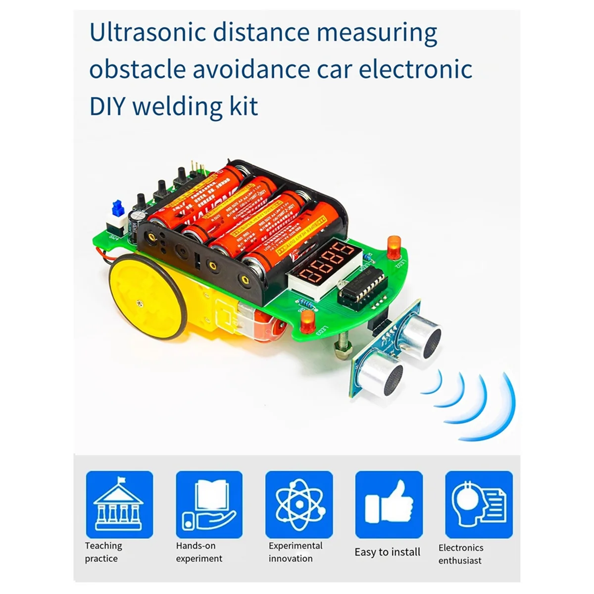 Ranging and obstacle avoidance car DIY Ultrasonic Ranging and Obstacle Avoidance Car Welding Kit