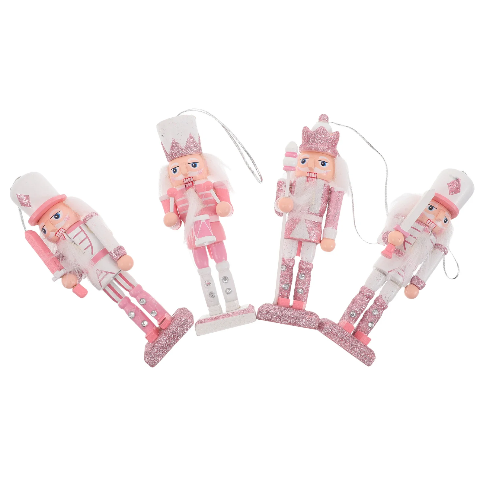 

4Pcs Nordic Wooden Nutcracker Soldier Xmas Decoration Traditional Design Versatile Size Ideal for Shelves Tables Mantels