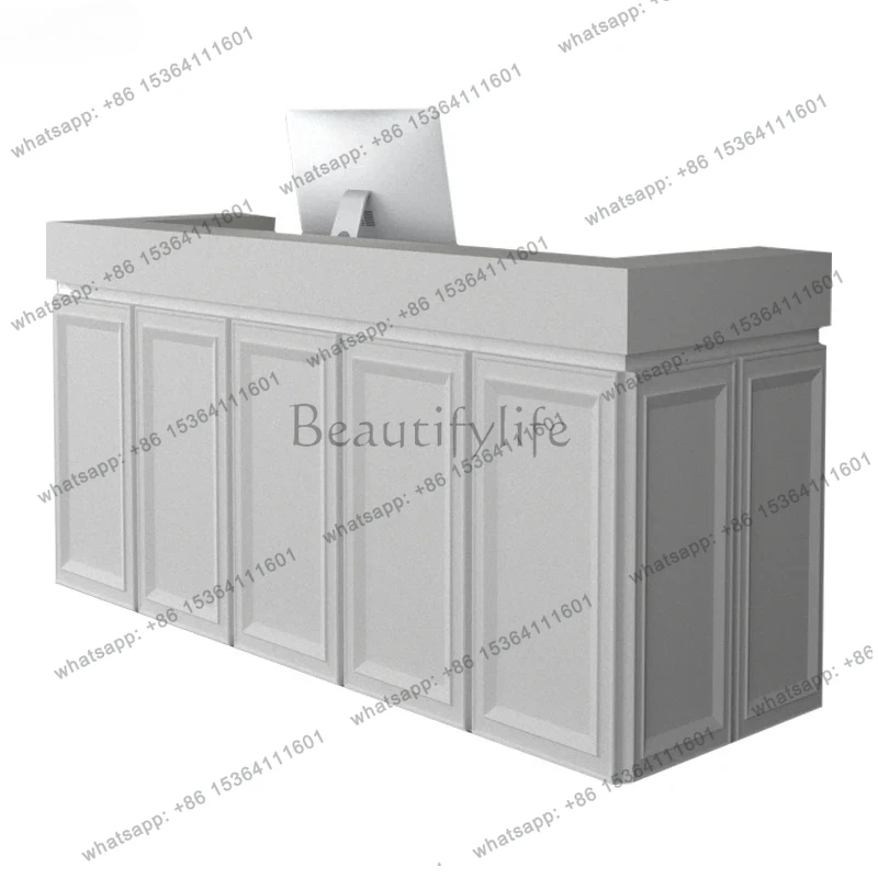 Cashier Counter Simple White Beauty Salon Reception Payment Counter