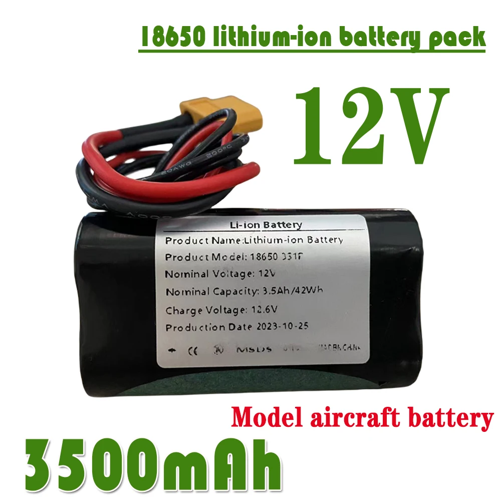 

12V 3500mAh Rechargeable Li-ion Battery Pack for Various RC Airplane Drone Quadrotor XH2.54-4P XT60