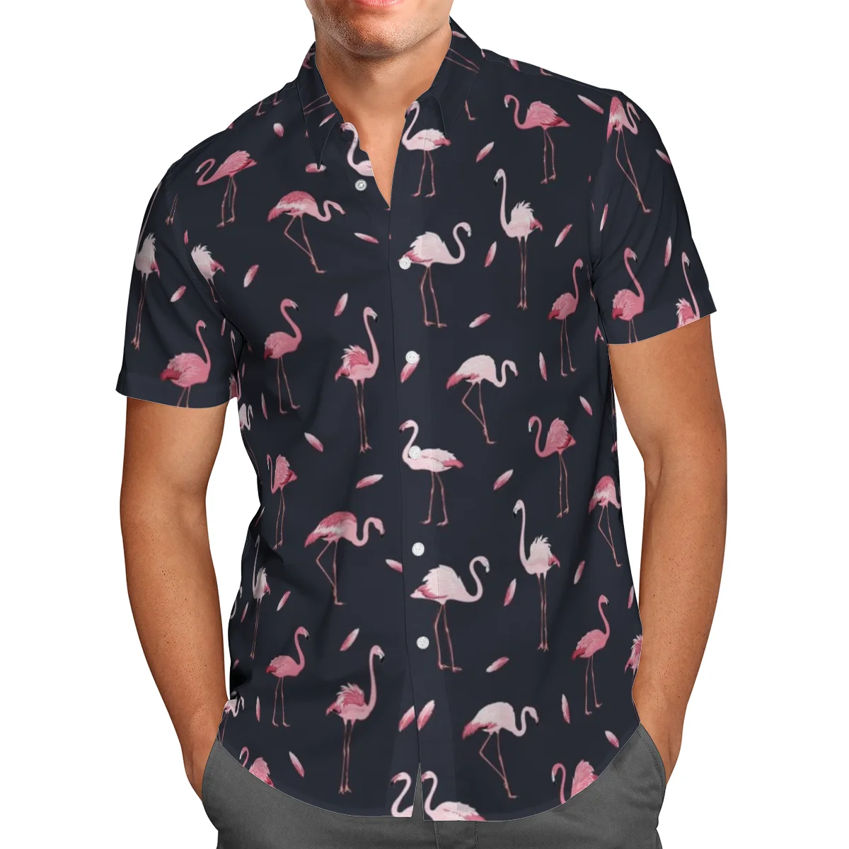 

Faionable Printed Long Sve Lapel irt for Men Youthful Sle Spring Season Casual Wear Loose Fit Iron-Free Treaent