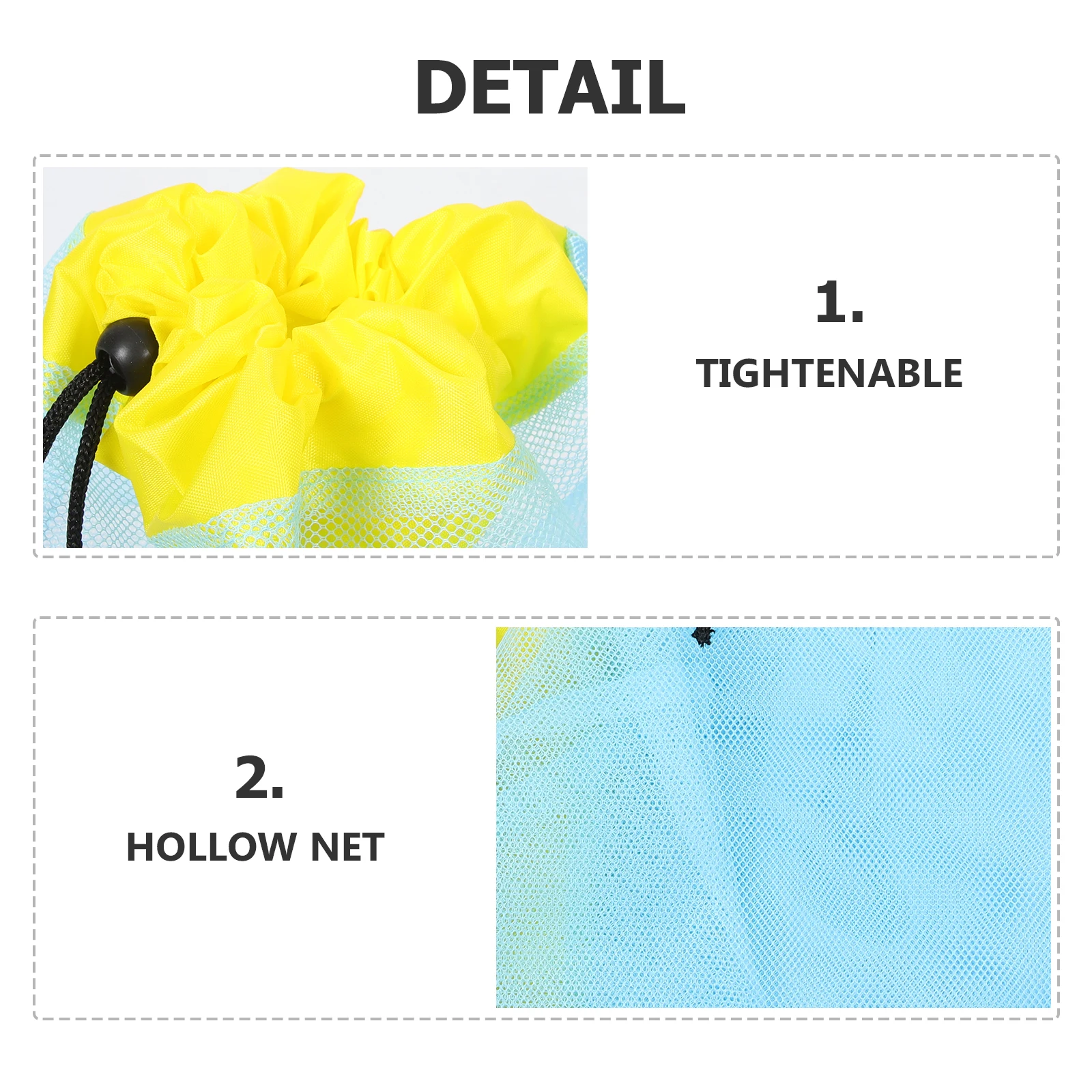 

Beach Net Bag Mesh Storage Drawstring Bags for Kids Toy Container Toddler Pouch