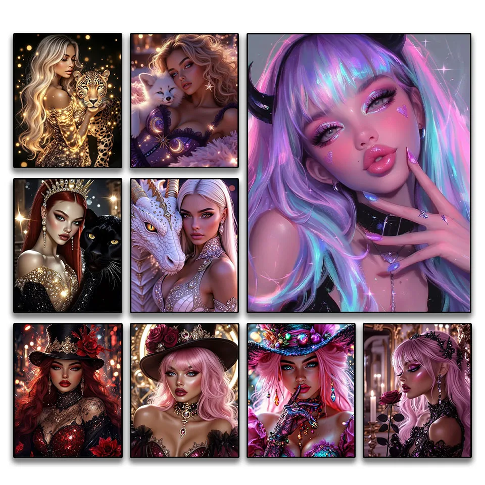 

Beauty Embroidery Diamond Painting Art Sexy Girl Diamond Mosaic 100% 5D DIY Square Round Rhinestone Cross Stitch Home Decoration