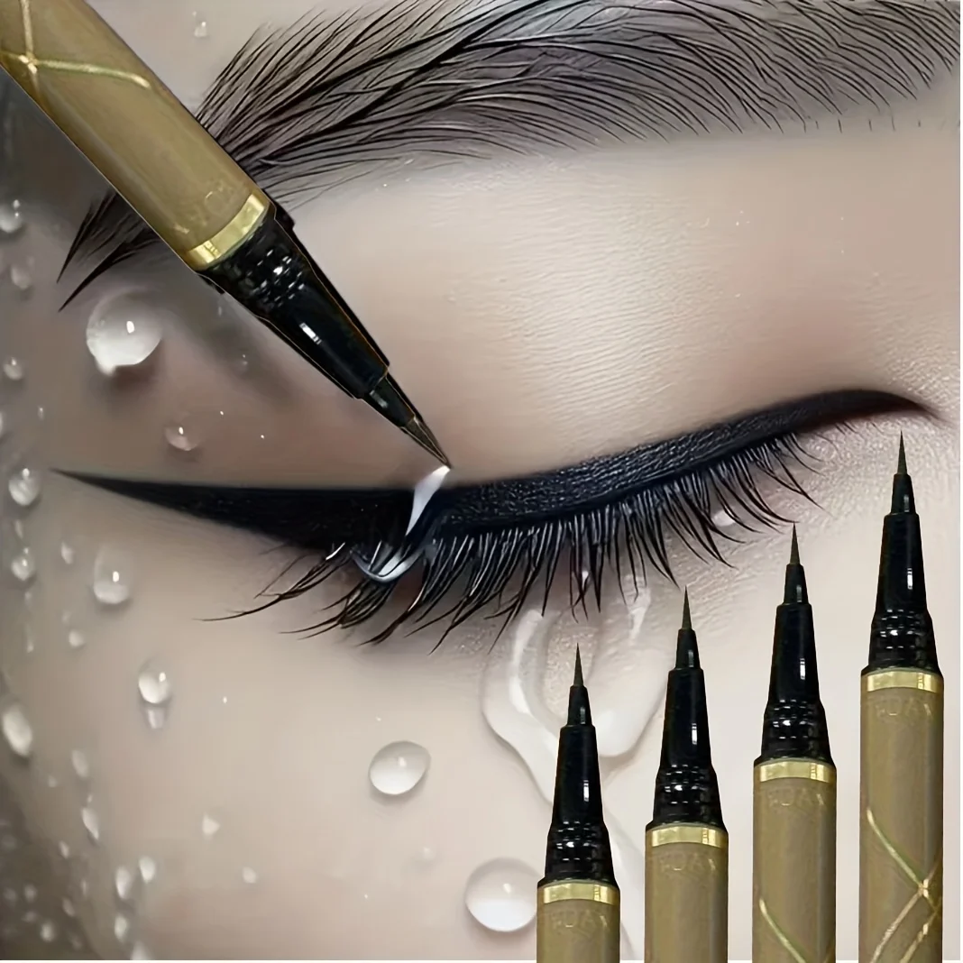 0.05mmの細いアイライナーは滑らかで耐久性があり、スリムで速乾性があり、長持ちするアイライナー、4色、防水、にじみません。
