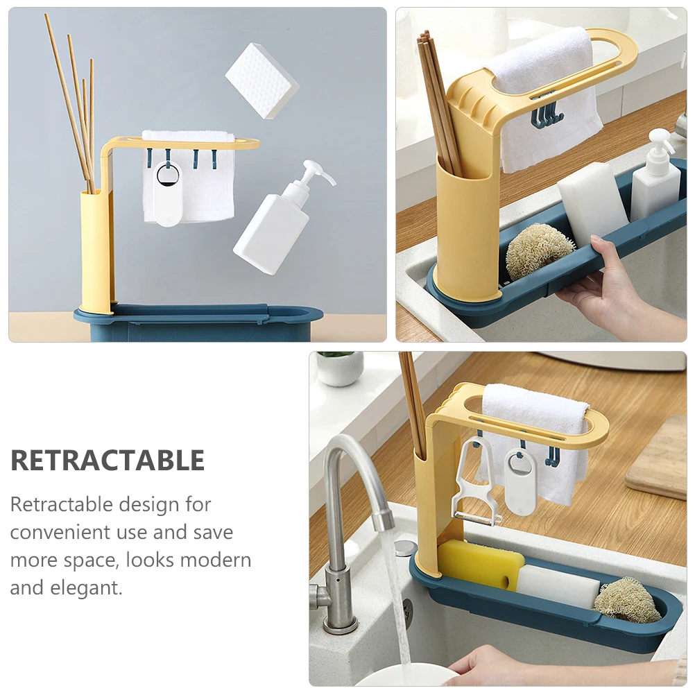 

Retractable Draining Rack Telescopic Sponge Holder able Drying Tray Plastic Kitchen Gadget Storage ganizer Lightweight