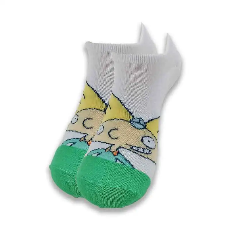 Fashion  Cartoon Print Invisible Short Socks  Happy Funny Street Socks Men Women Korean Style Novelty Ankle Socks