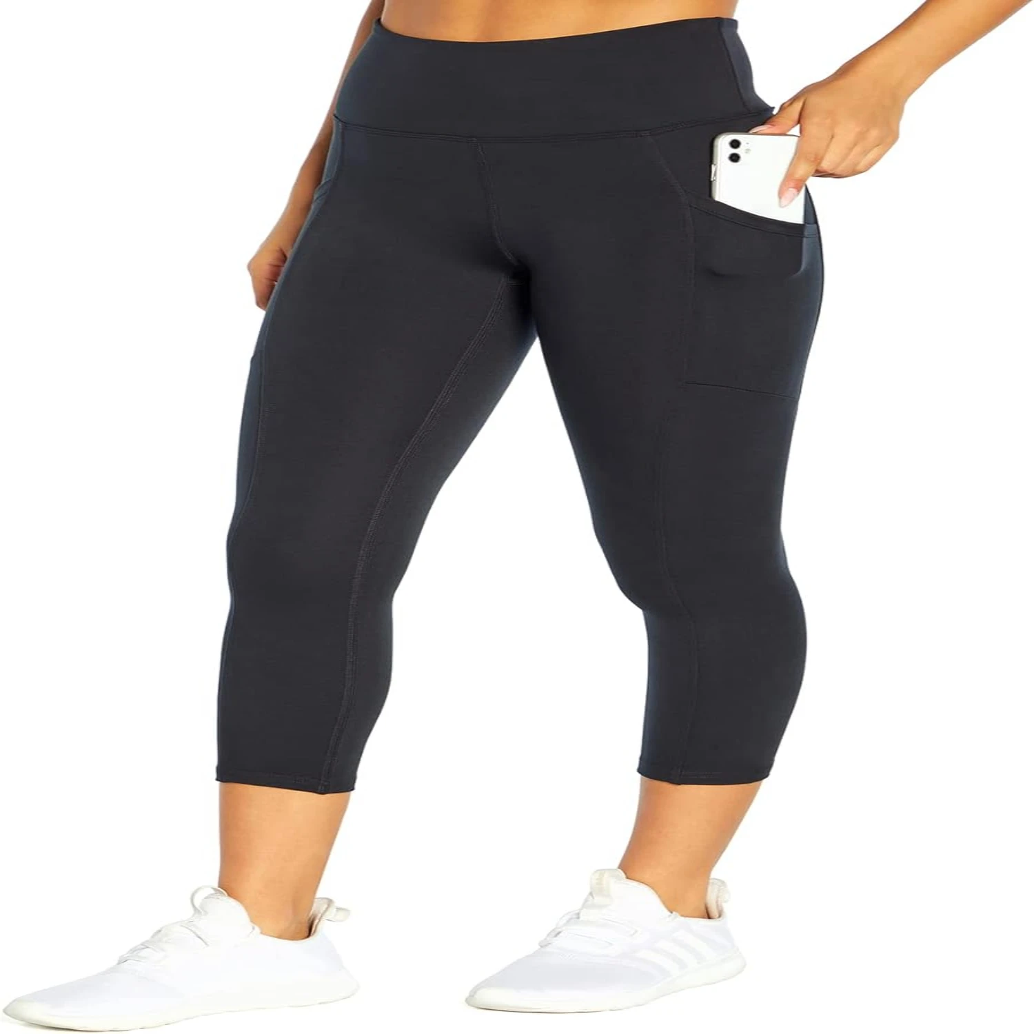 Stay confidently supported in these luxurious, high-waisted capri leggings by Balance Collection. Comfortable and chic activewea