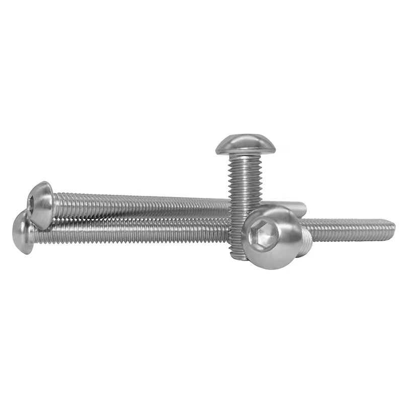 M3 M4 M5 M6 M8 M10 M12 Lengthened Pan Hex Socket Button  Allen Bolt Screw Round 304 Stainless Steel Screws L=50-150mm